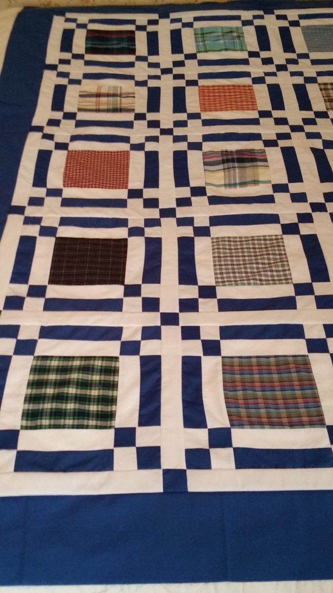 Blue Mountains Quilters, Memory quilt from shirts.