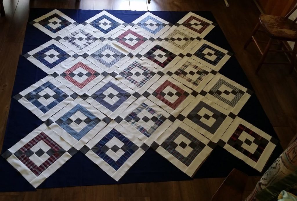 Chandelier 2 : Dad’s Shirts Memory Quilt Top Finish | The Carpenter's ...